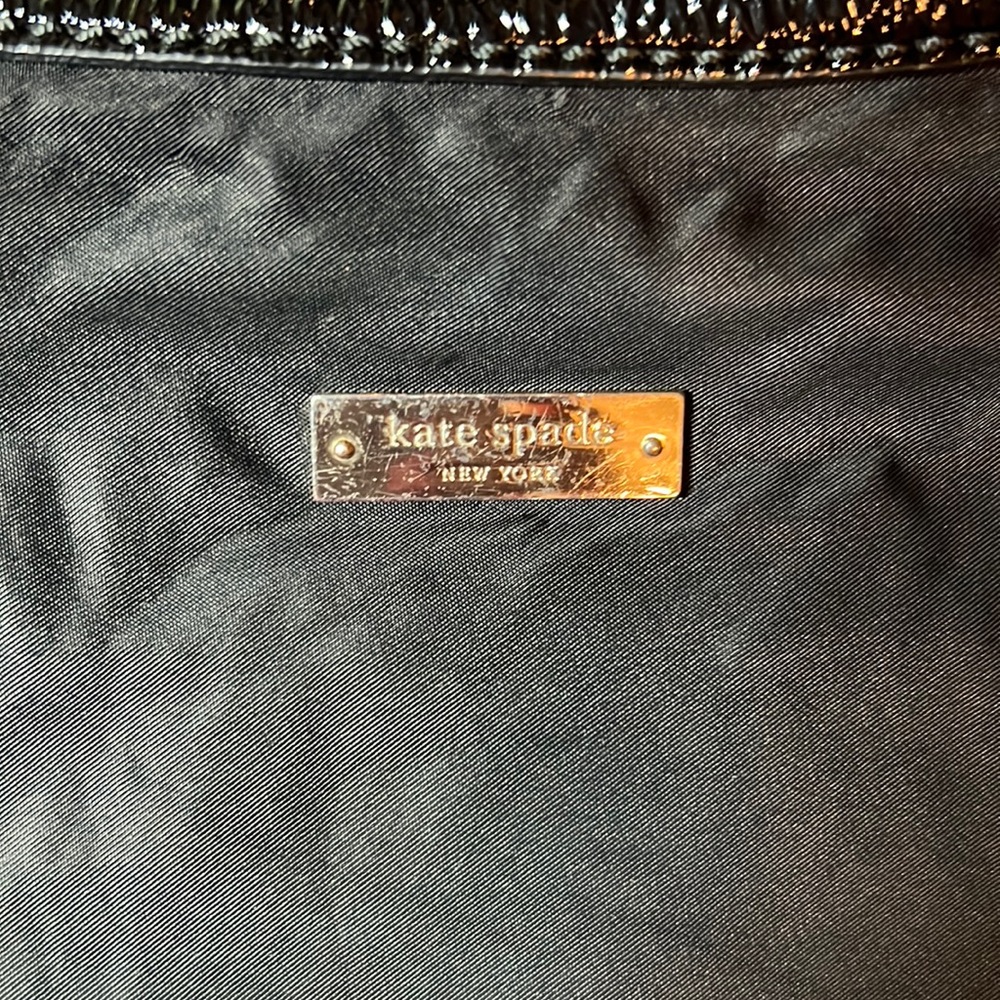Kate Spade shoulder bag S363 in black nylon with leather trim 1/2 chain straps